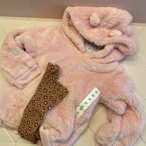 Carter's Pink Fuzzy Hooded Set